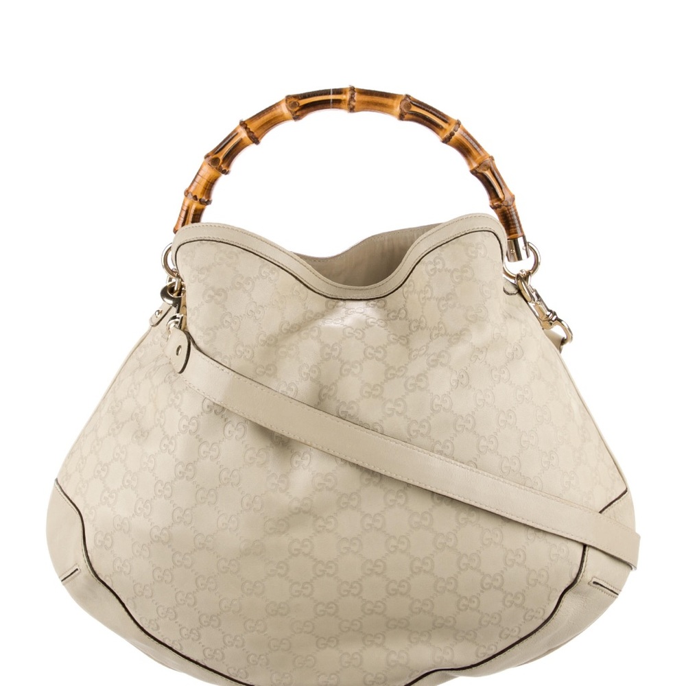 Gorgeous Gucci Bamboo Handle Leather Hobo